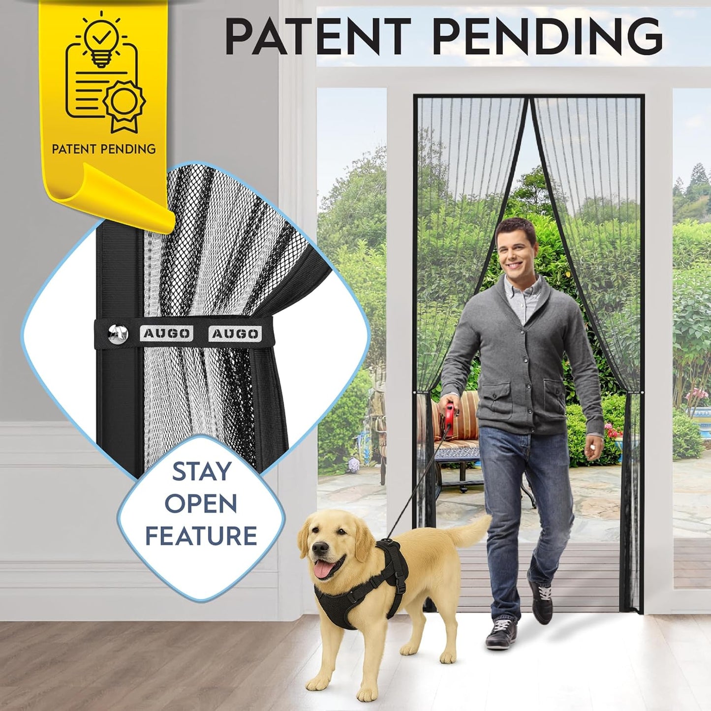 Augo SnapShut™ Magnetic Screen Door