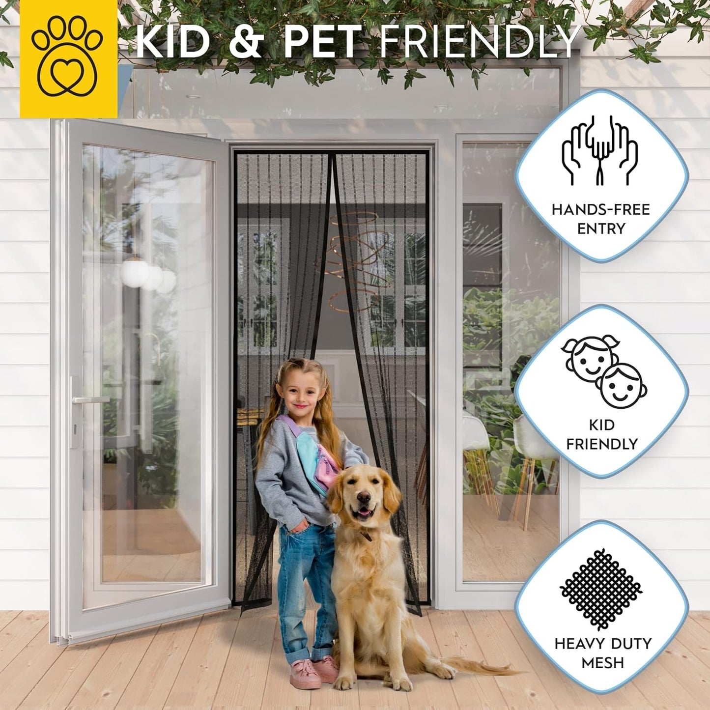 Augo SnapShut™ Magnetic Screen Door